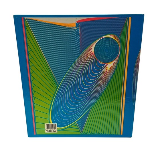 Geometric Neon Fantasy 3 Ring Binder Notebook Abstract Blue Green 1992 READ - Picture 3 of 7